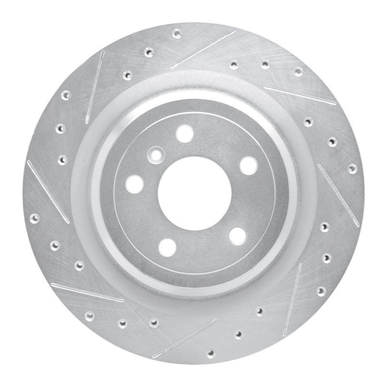 R1 Concepts 12-19 Mercedes-Benz GLE300D Rear Left Drilled & Slotted Silver Brake Rotor