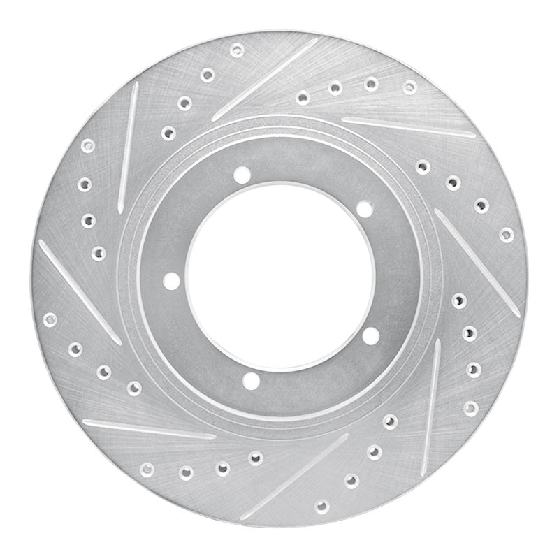 R1 Concepts 86-86 Porsche 944 Turbo Front Left Drilled & Slotted Silver Brake Rotor