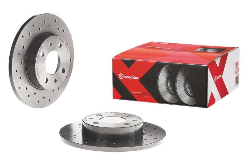 Brembo 03-11 Saab 9-3 Front Premium Xtra Cross Drilled UV Coated Rotor for 2004-2011 Saab 9-3 Aero
