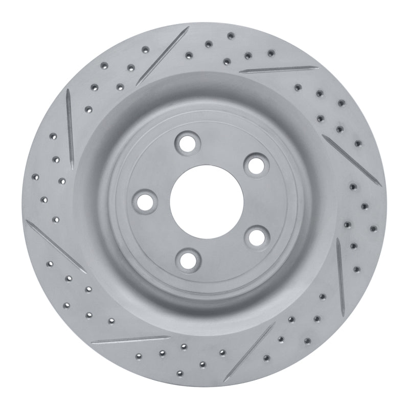 R1 Concepts 06-15 Jaguar Xj8 Rear Left Drilled & Slotted Geo-Carbon Rotor