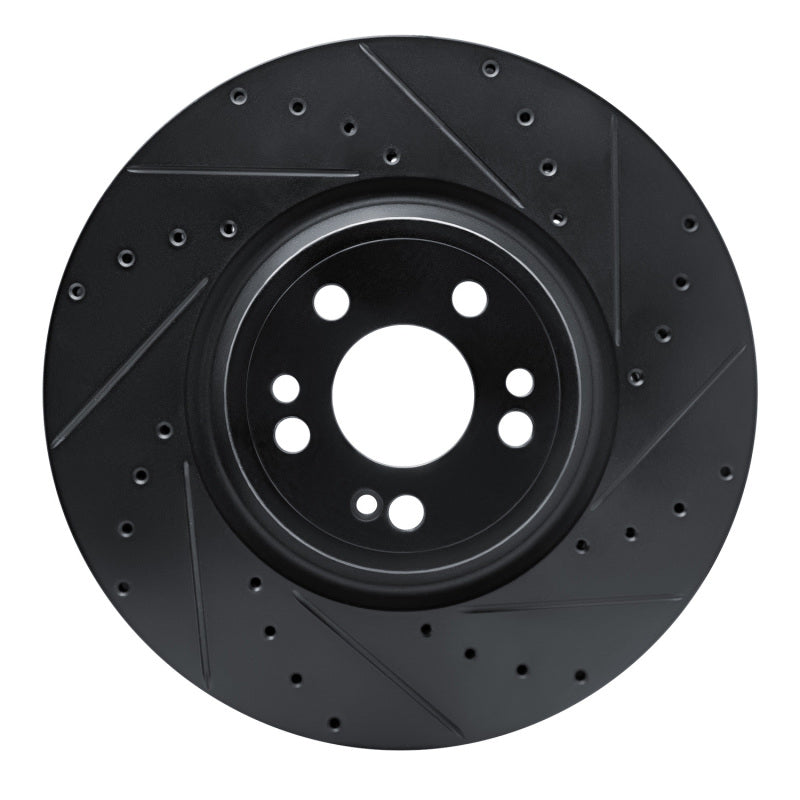 R1 Concepts 2020-2025 Mercedes-Benz GLE350 Front Right Drilled & Slotted Black Brake Rotor