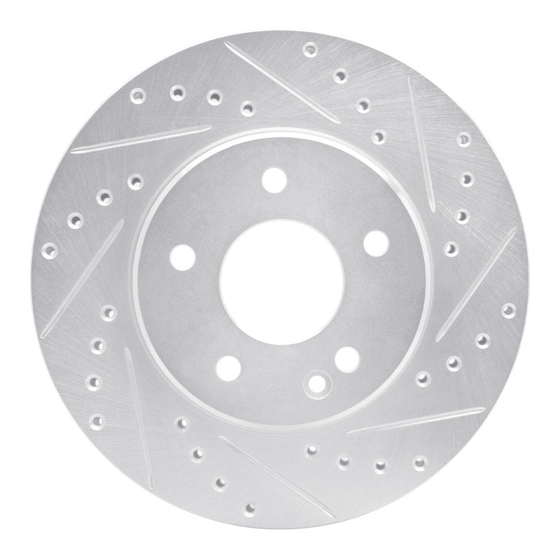 R1 Concepts 94-97 Mercedes-Benz C230 Front Right Drilled & Slotted Silver Brake Rotor