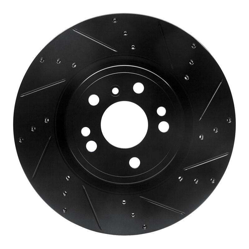 R1 Concepts 12-18 Mercedes-Benz ML350 Front Right Drilled & Slotted Black Brake Rotor