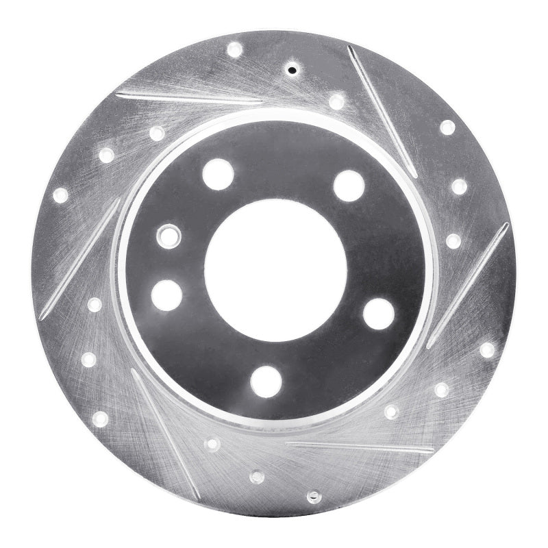 R1 Concepts 78-81 BMW 733I Rear Right Drilled & Slotted Silver Brake Rotor