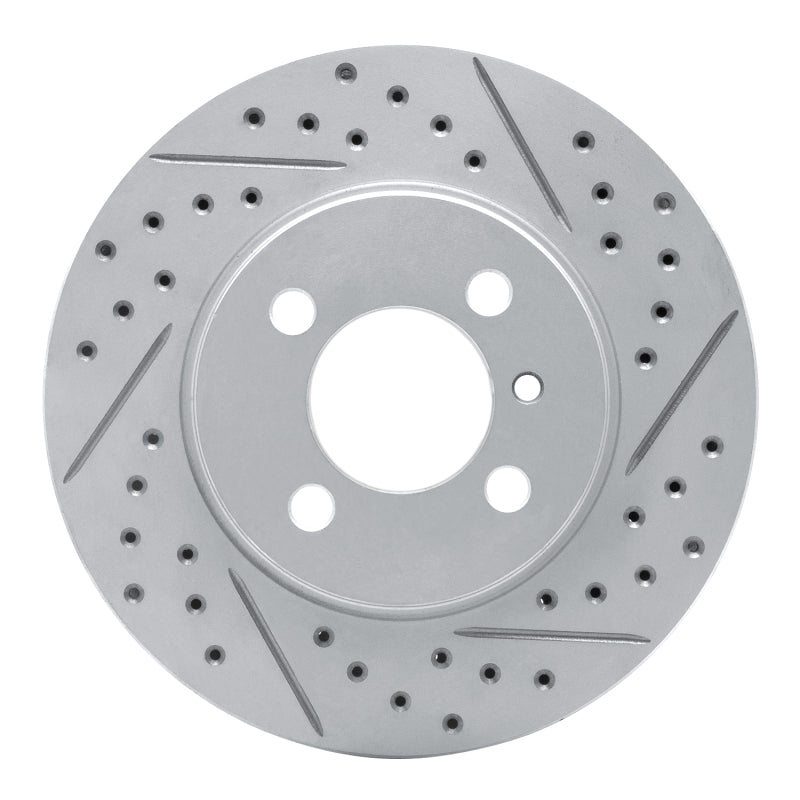 R1 Concepts 84-91 BMW 325E Front Right Drilled & Slotted Geo-Carbon Rotor