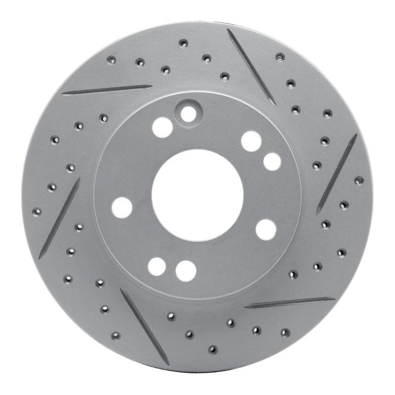 R1 Concepts 87-93 Mercedes-Benz 190D Front Right Drilled & Slotted Geo-Carbon Rotor