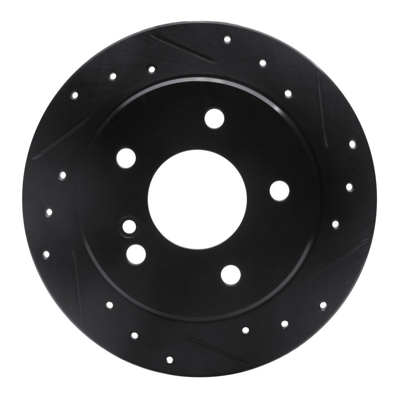 R1 Concepts 94-98 Mercedes-Benz C220 Rear Right Drilled & Slotted Black Brake Rotor