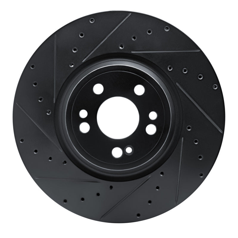 R1 Concepts 2020-2025 Mercedes-Benz GLE350 Front Left Drilled & Slotted Black Brake Rotor