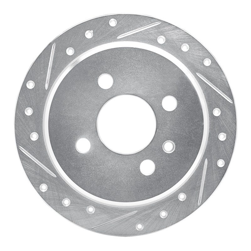 R1 Concepts 88-90 BMW 325IX Rear Left Drilled & Slotted Silver Brake Rotor