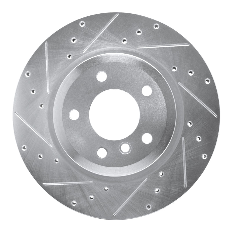 R1 Concepts 11-16 BMW Z4 Rear Left Drilled & Slotted Silver Brake Rotor