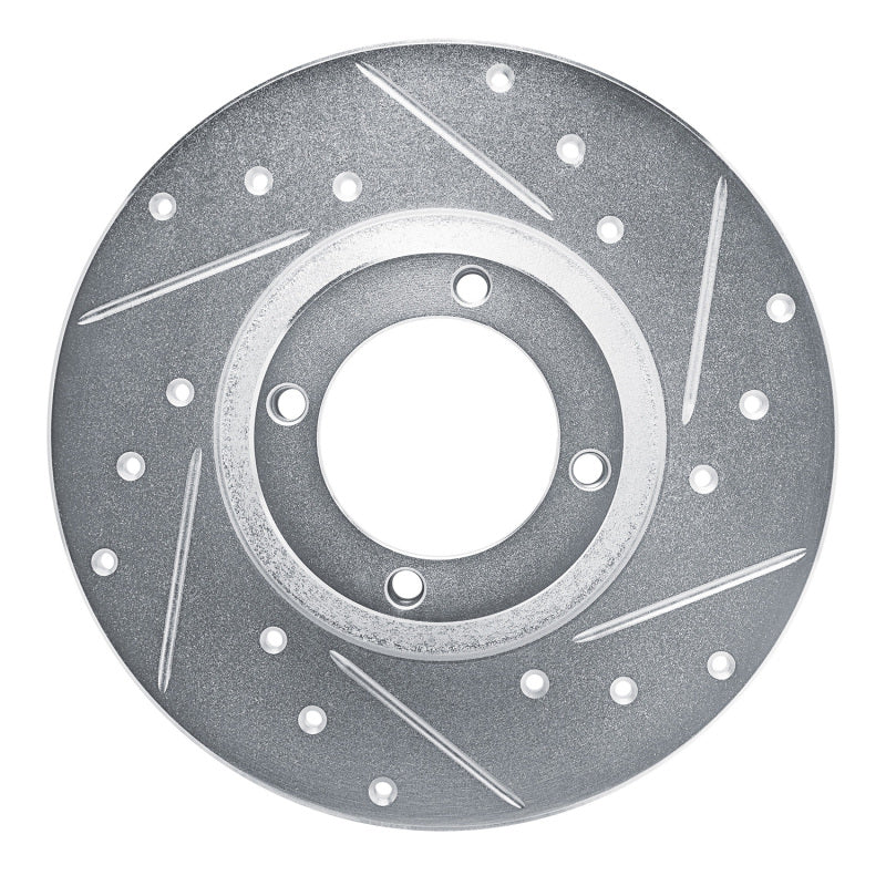 R1 Concepts 76-84 Buick OPEL Front Right Drilled & Slotted Silver Brake Rotor