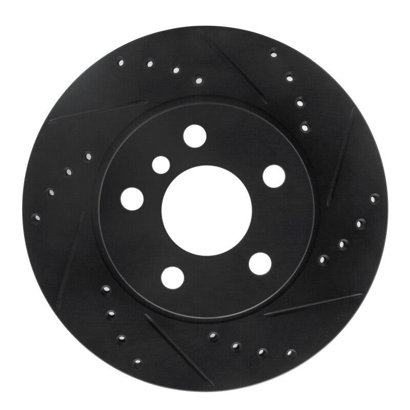R1 Concepts 14-21 BMW i3 Front Right Drilled & Slotted Black Brake Rotor