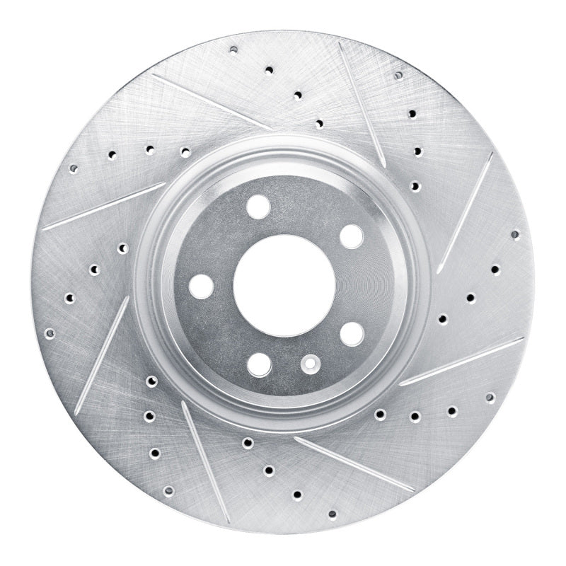 R1 Concepts 18-25 Audi SQ5 Sportback Front Right Drilled & Slotted Silver Brake Rotor