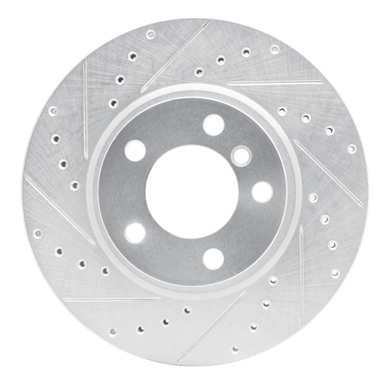 R1 Concepts 11-16 Mini Cooper Countryman Front Left Drilled & Slotted Silver Brake Rotor