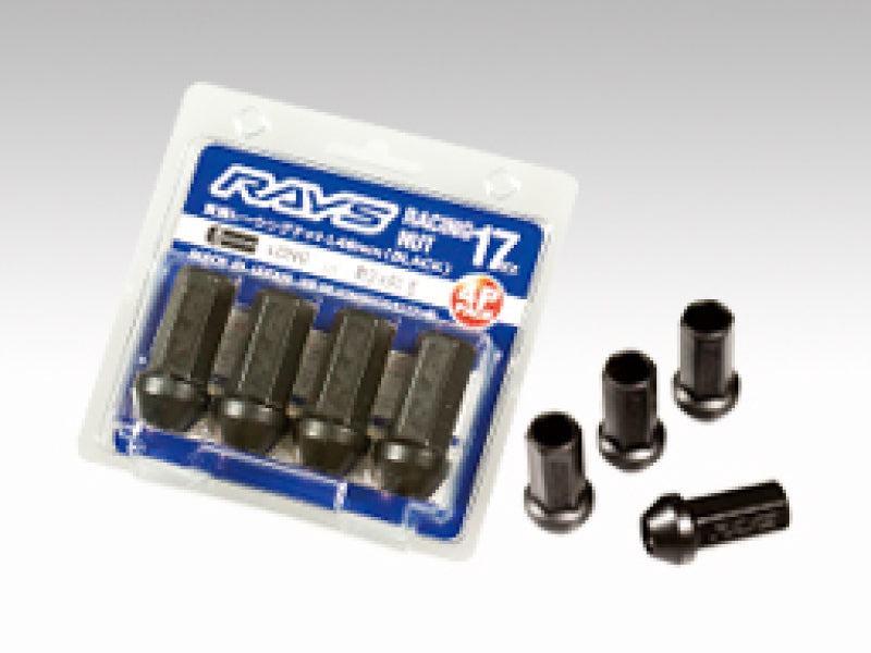 Rays Wheels 17 Hex L48 Racing Nut 12x1.25 - Black (4 Pieces)