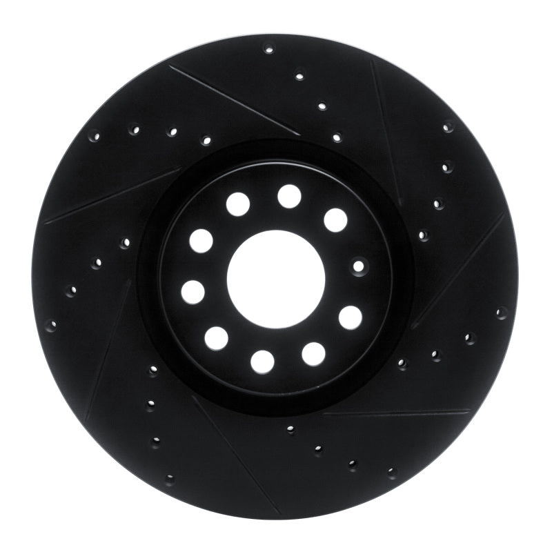 R1 Concepts 18-25 Volkswagen ATLAS Front Right Drilled & Slotted Black Brake Rotor