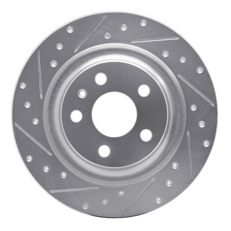 R1 Concepts 18-25 Volvo S60 Rear Left Drilled & Slotted Silver Brake Rotor