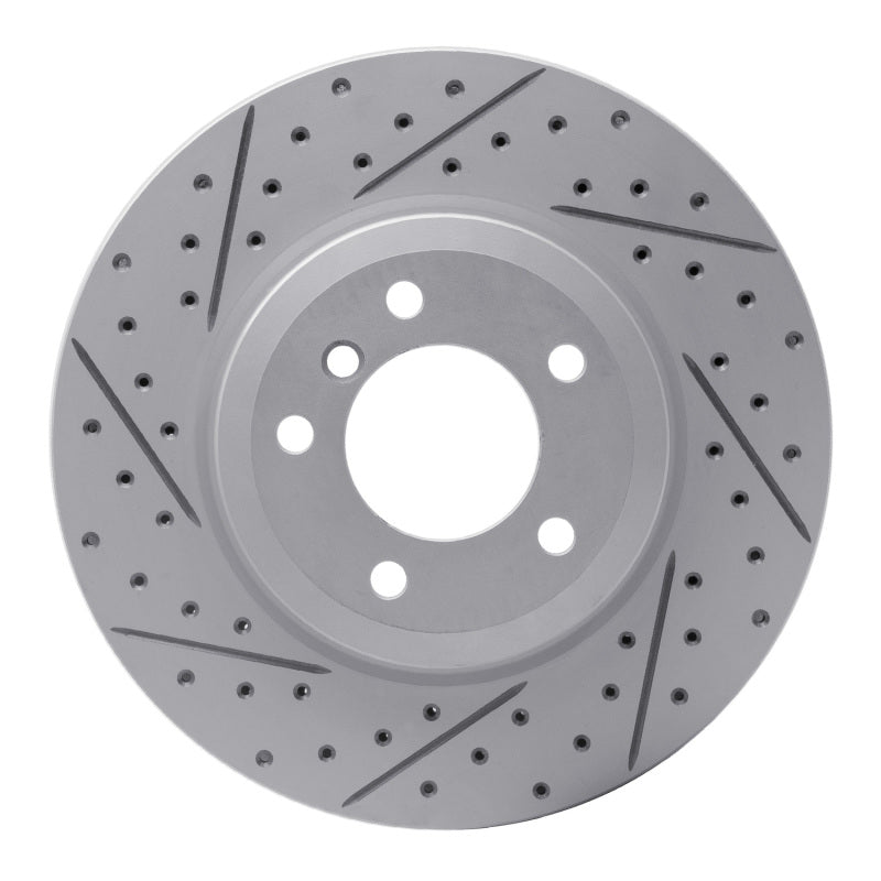R1 Concepts 01-08 BMW 330I Front Right Drilled & Slotted Geo-Carbon Rotor