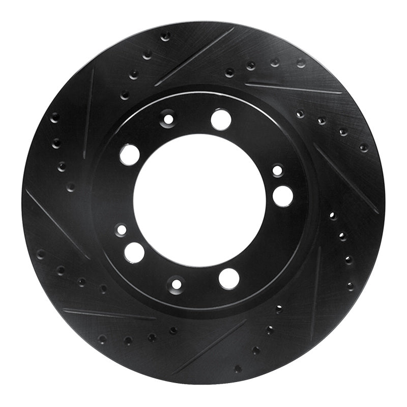 R1 Concepts 86-91 Porsche 928 Right Front Drilled & Slotted Black Brake Rotor