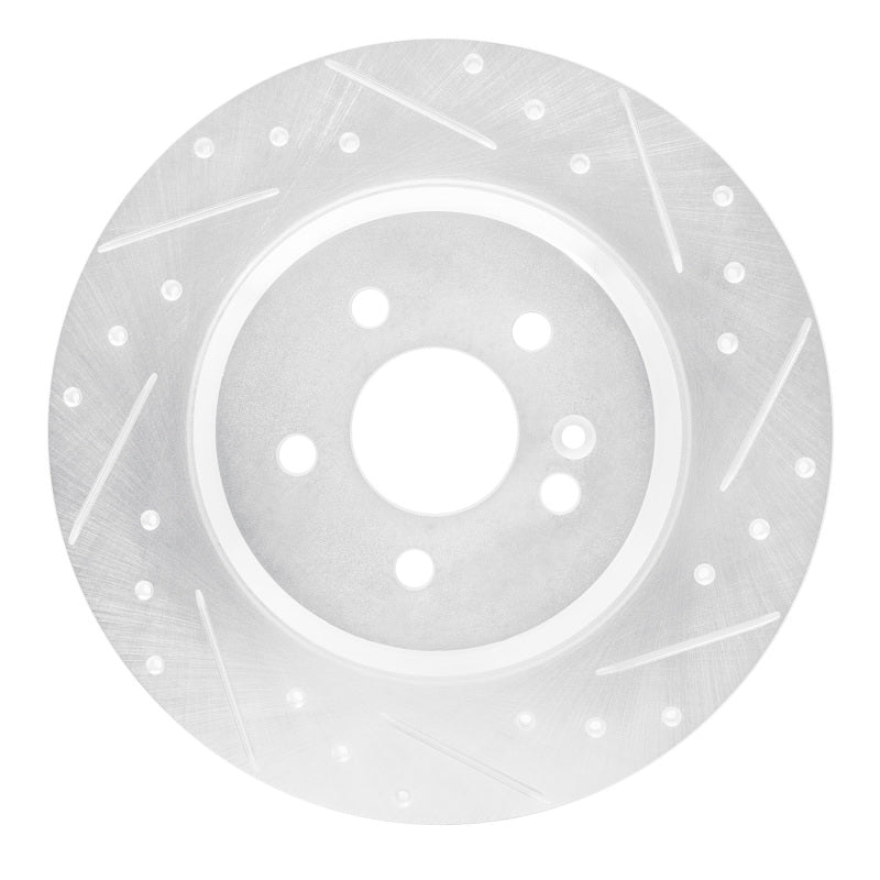 R1 Concepts 00-05 Mercedes-Benz ML55 AMG Rear Right Drilled & Slotted Silver Brake Rotor