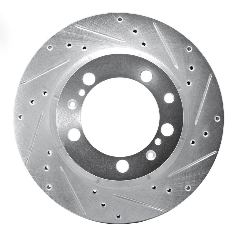 R1 Concepts 91-97 Porsche 911 Left Rear Drilled & Slotted Silver Brake Rotor