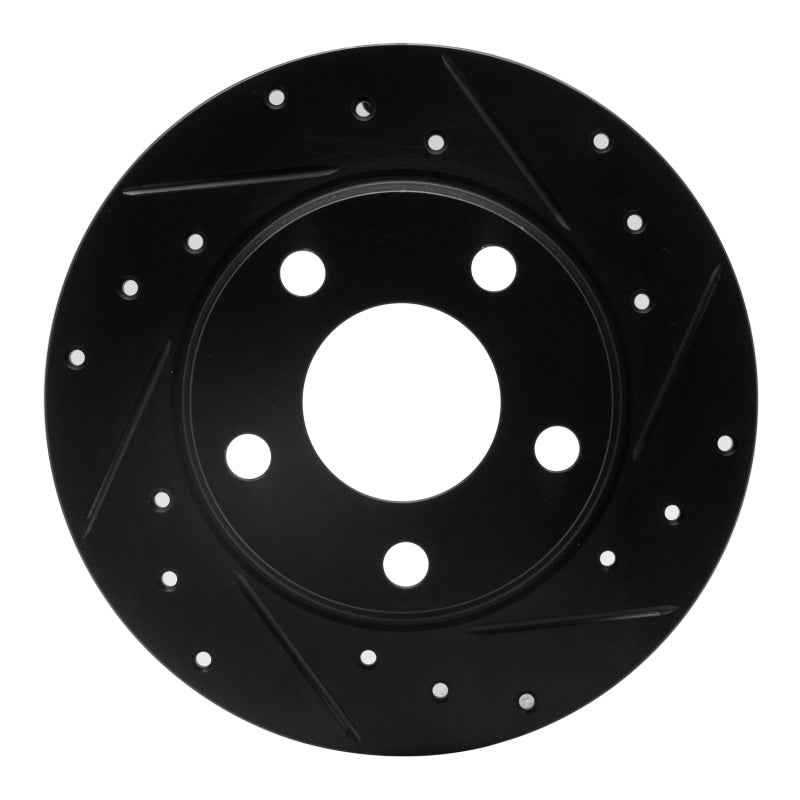R1 Concepts 99-02 Audi A6 Quattro Rear Right Drilled & Slotted Black Brake Rotor