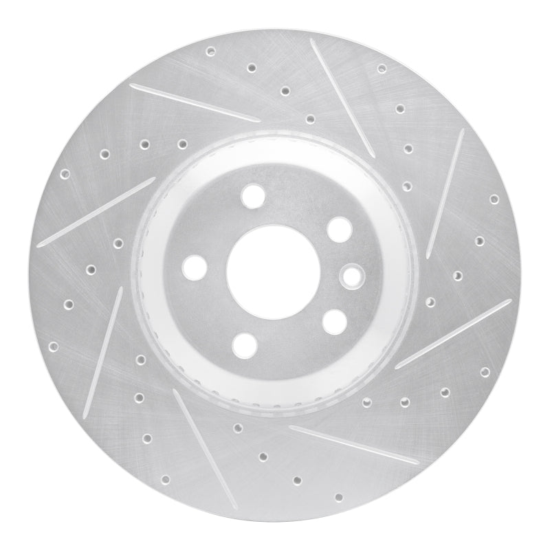 R1 Concepts 20-25 Jaguar E-Pace Front Right Drilled & Slotted Silver Brake Rotor
