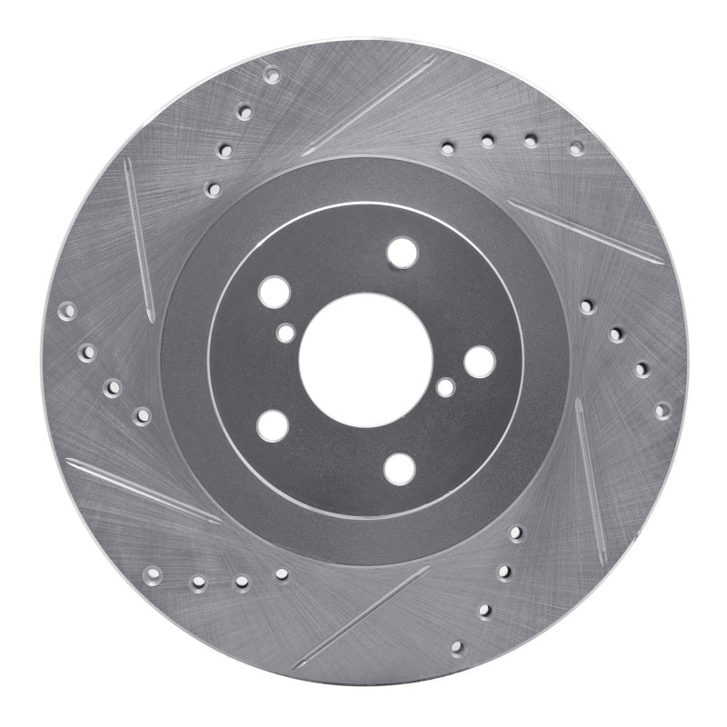 R1 Concepts 01-08 Saab 9-2X Front Left Drilled & Slotted Silver Brake Rotor