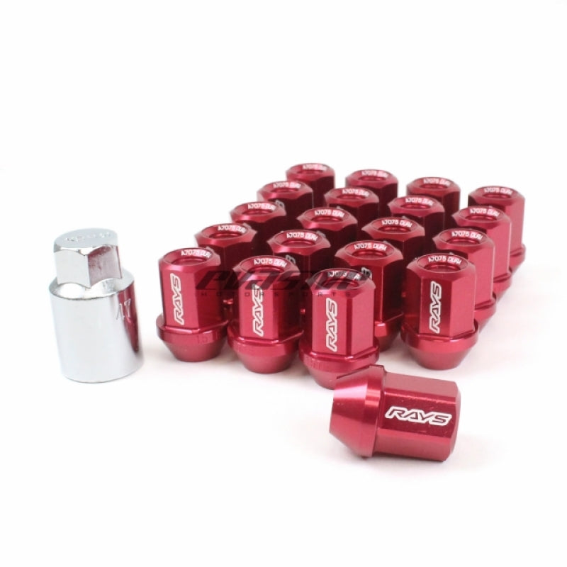 Rays Wheels Dura-Nut L32 Straight Type 12x1.50 Lug Nut Set 16 Lug 4 Lock Set - Red