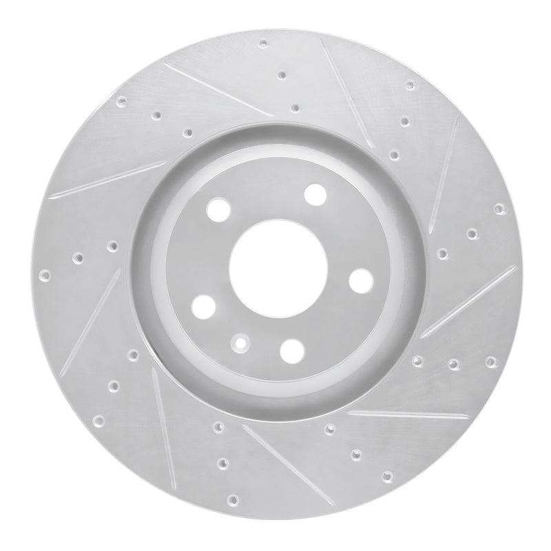 R1 Concepts 12-15 Audi TTS Quattro Front Right Drilled & Slotted Silver Brake Rotor