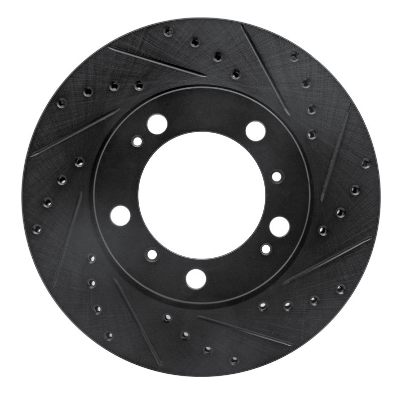 R1 Concepts 97-04 Porsche Boxster Front Right Drilled & Slotted Black Brake Rotor