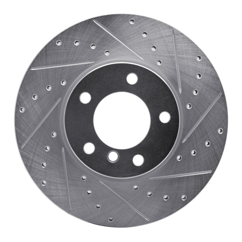 R1 Concepts 07-21 BMW 228I Front Right Drilled & Slotted Silver Brake Rotor