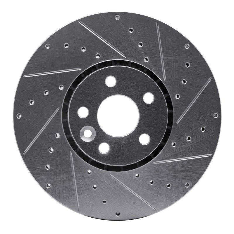 R1 Concepts 10-16 Volvo XC60 Front Right Drilled & Slotted Silver Brake Rotor