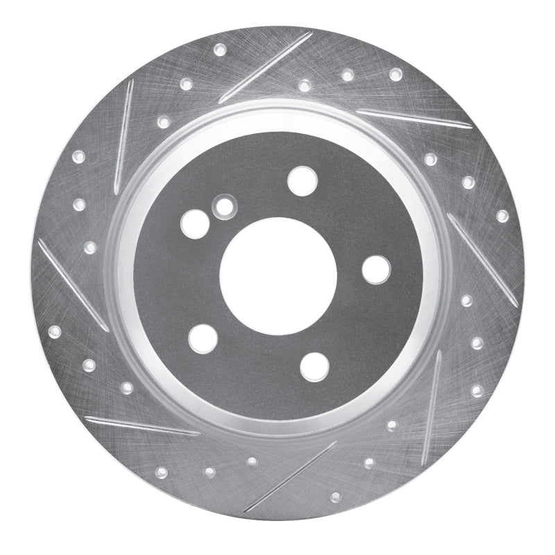 R1 Concepts 07-13 Mercedes-Benz S400 (USA) Rear Left Drilled & Slotted Silver Brake Rotor