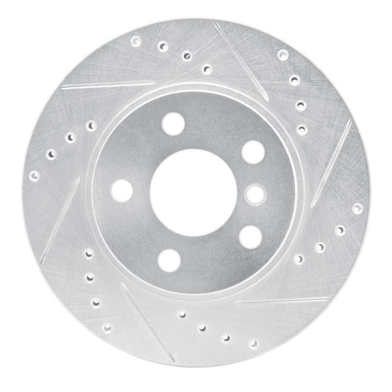 R1 Concepts 14-21 BMW i3 Front Right Drilled & Slotted Silver Brake Rotor