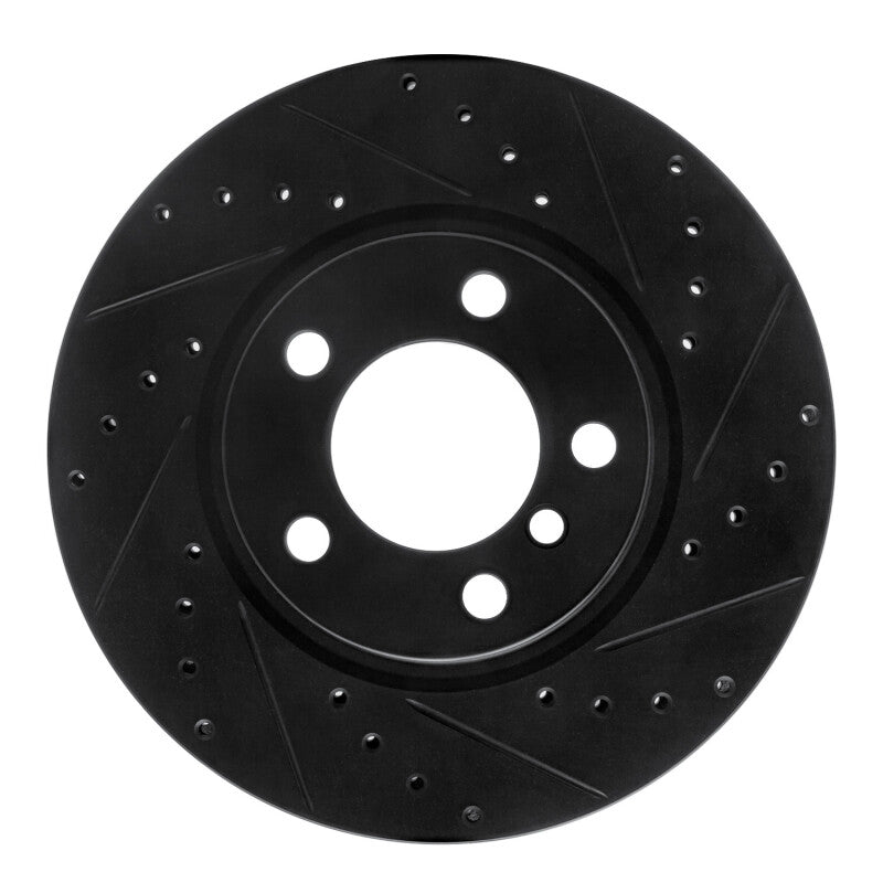 R1 Concepts 11-16 Mini Cooper Paceman Front Right Drilled & Slotted Black Brake Rotor