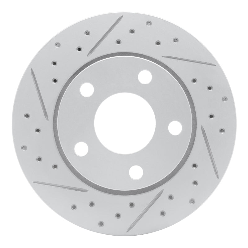 R1 Concepts 00-02 Audi S4 Rear Left Drilled & Slotted Geo-Carbon Rotor