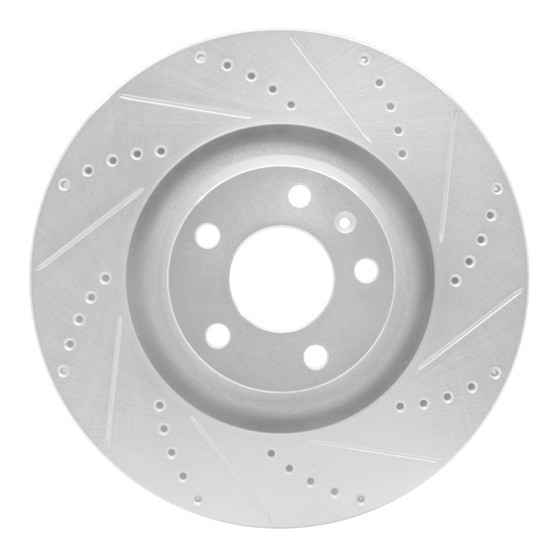 R1 Concepts 05-11 Audi A6 Quattro Front Right Drilled & Slotted Silver Brake Rotor