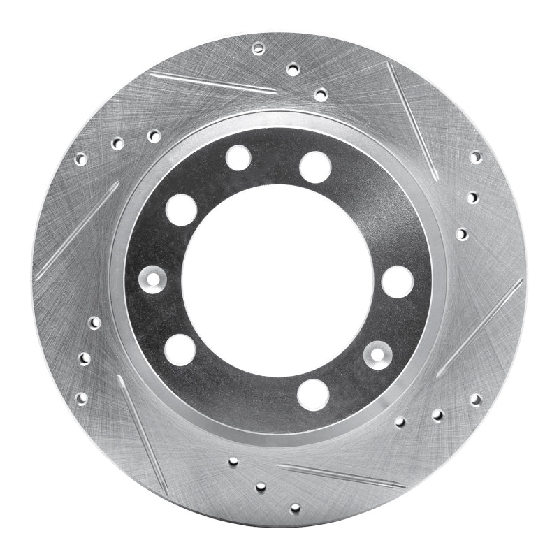 R1 Concepts 77-88 Porsche 924 Rear Right Drilled & Slotted Silver Brake Rotor
