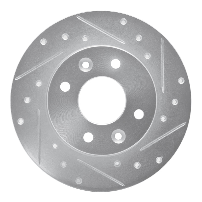 R1 Concepts 81-83 Renault Fuego Front Right Drilled & Slotted Silver Brake Rotor
