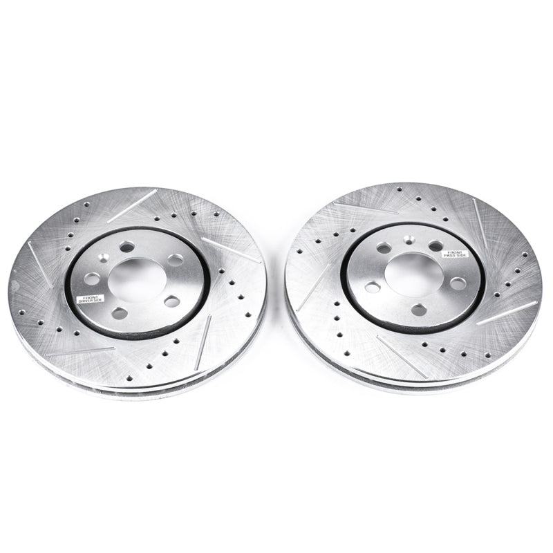 PowerStop 96-99 Volkswagen Golf Front Evolution Drilled & Slotted Rotors - Pair