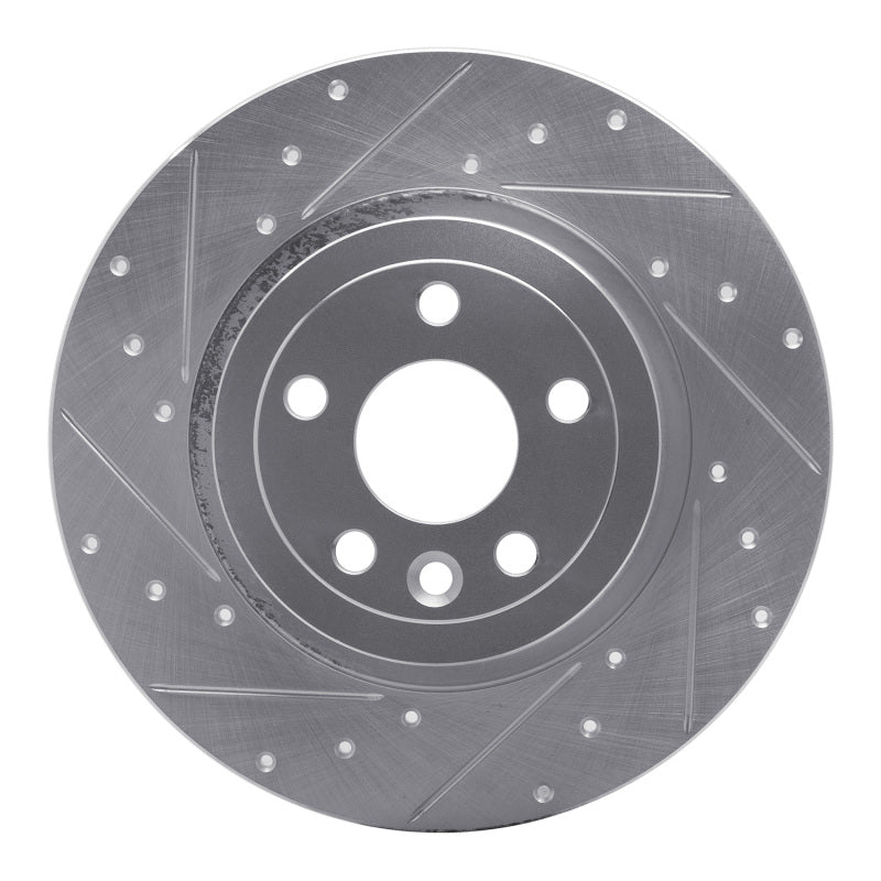 R1 Concepts 16-19 Land Rover Range Rover Evoque Rear Left Drilled & Slotted Silver Brake Rotor