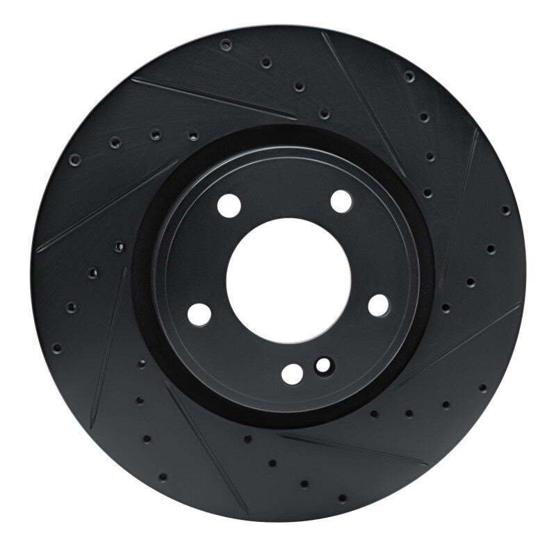 R1 Concepts 19-25 Mercedes-Benz G550 Front Right Drilled & Slotted Black Brake Rotor