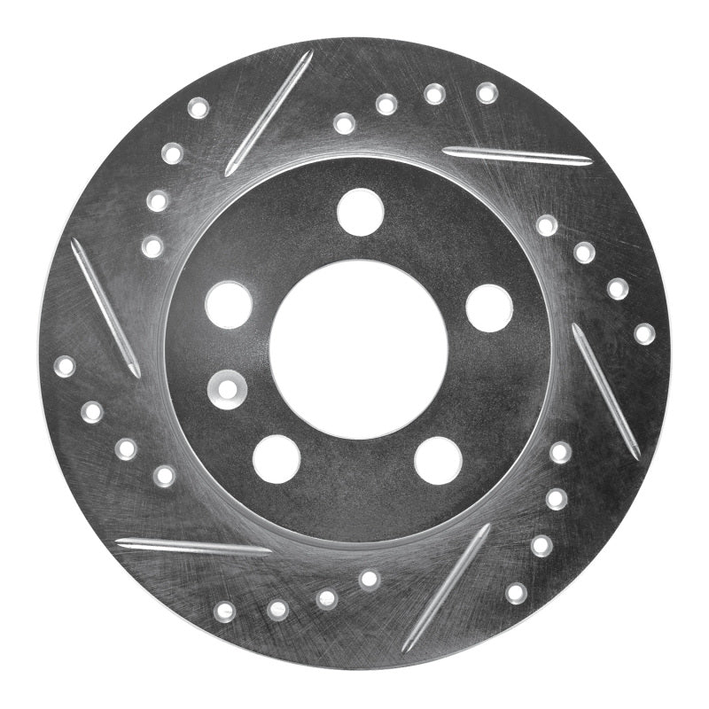 R1 Concepts 01-06 Audi TT Quattro Rear Left Drilled & Slotted Silver Brake Rotor