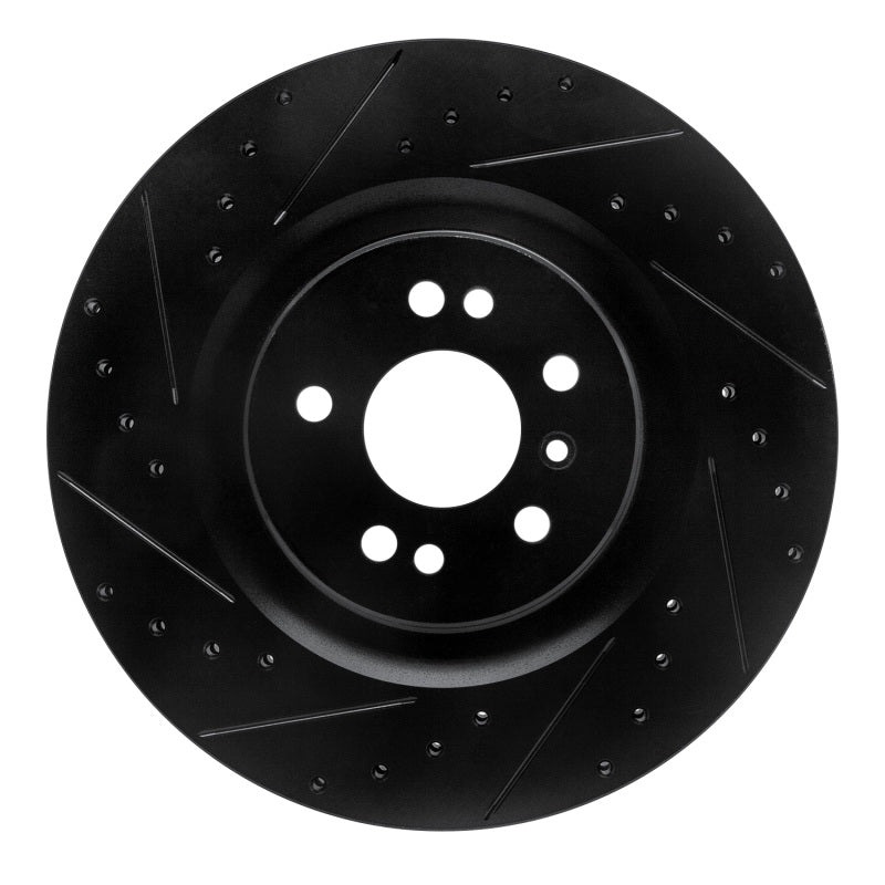 R1 Concepts 06-12 Mercedes-Benz GL350 Front Left Drilled & Slotted Black Brake Rotor