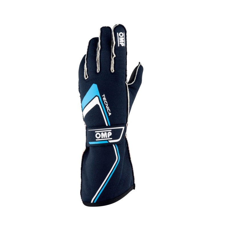 OMP Racing OMP Tecnica Gloves My2021 Navy/Cyan - Size L (Fia 8856-2018)