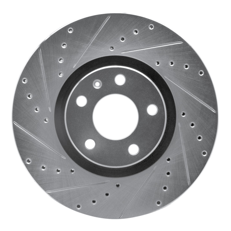 R1 Concepts 05-11 Audi A6 (USA/Canada) Front Left Drilled & Slotted Silver Brake Rotor