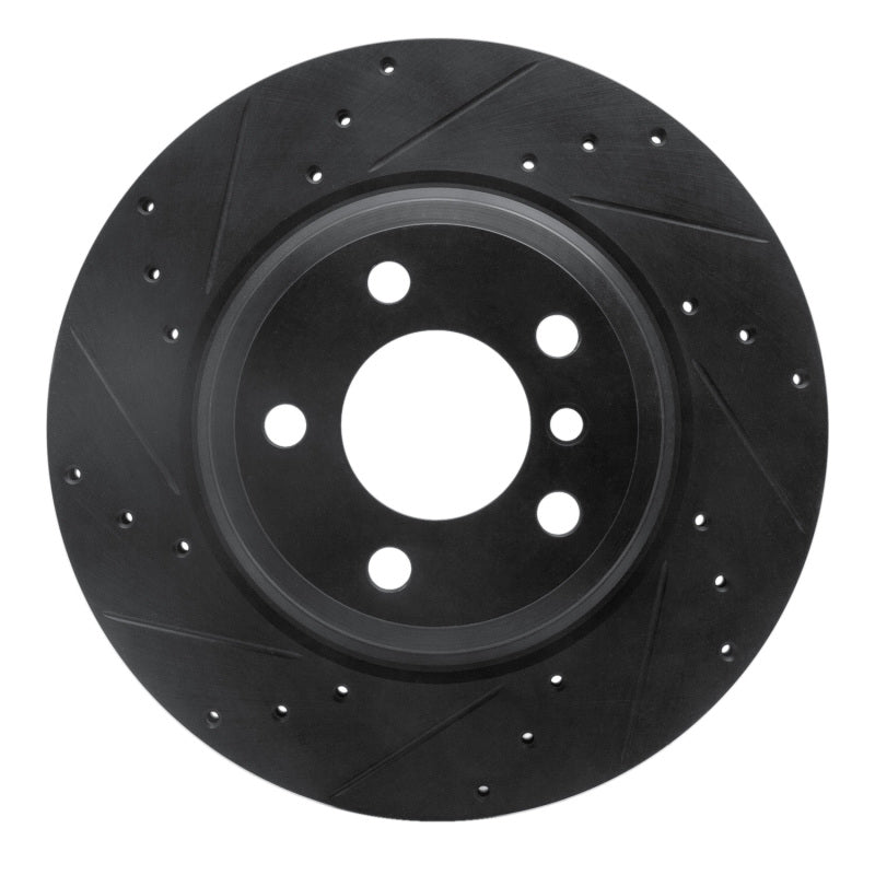 R1 Concepts 12-20 BMW 330I Rear Left Drilled & Slotted Black Brake Rotor