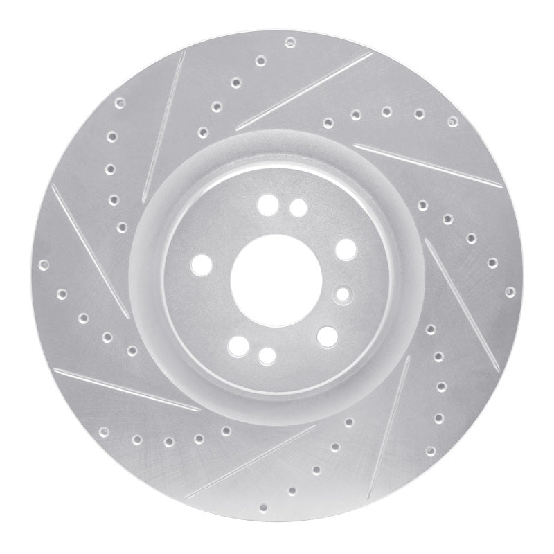 R1 Concepts 07-09 Mercedes-Benz GL320 Front Left Drilled & Slotted Silver Brake Rotor