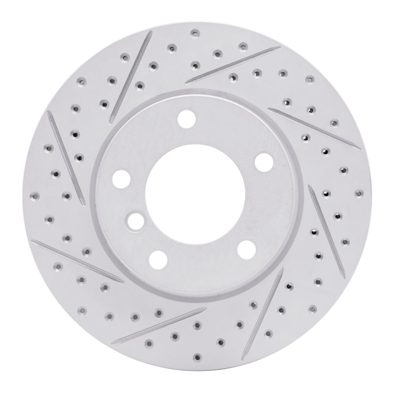 R1 Concepts 91-06 BMW 328I Front Left Drilled & Slotted Geo-Carbon Rotor